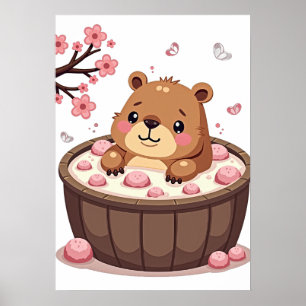 Capybara Whirlpool-Relaxations-Badebomben Kirschbl Poster