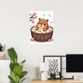 Capybara Whirlpool-Relaxations-Badebomben Kirschbl Poster (Heimbüro)