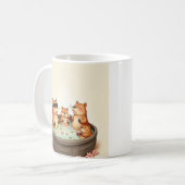Capybara Whirlpoolentspannung Kirschblüten Tee Tim Kaffeetasse (Vorderseite Links)