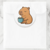 Capybara With Coffee – Cute Animal Sticker (Tasche)