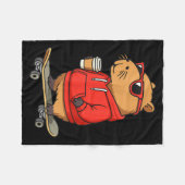 Capybara With Sungles Skater Capy Fleecedecke (Vorderseite (Horizontal))