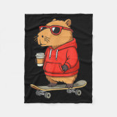 Capybara With Sungles Skater Capy Fleecedecke (Vorderseite)