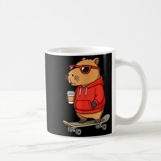 Capybara With Sungles Skater Capy  Kaffeetasse (Rechts)