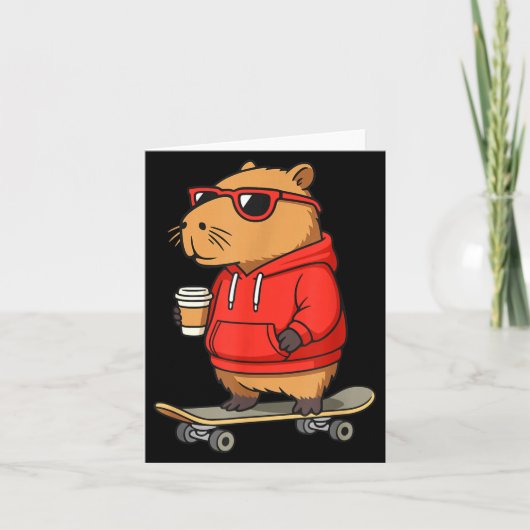 Capybara With Sungles Skater Capy Karte (Vorderseite)