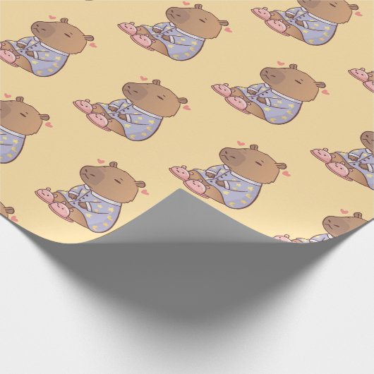 Capybara Wrapping Paper | Fun und Whimsical Geschenkpapier (Ecke)