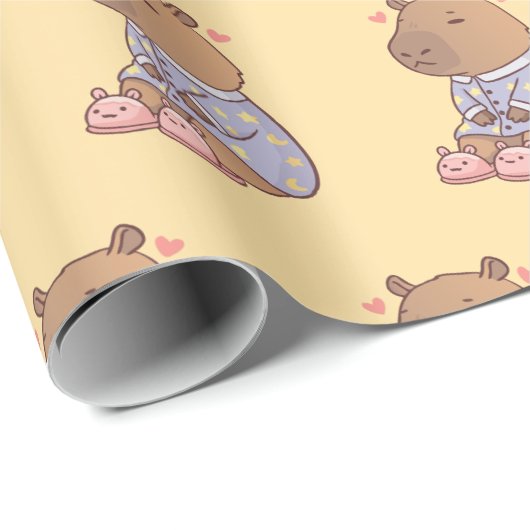 Capybara Wrapping Paper | Fun und Whimsical Geschenkpapier (Rolleneckpunkt)