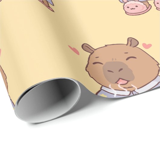 Capybara Wrapping Paper | Fun und Whimsical Geschenkpapier (Rolleneckpunkt)