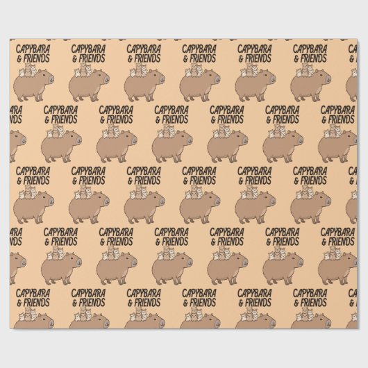 Capybara Wrapping Paper | Fun und Whimsical Geschenkpapier (Flach)