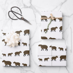 Capybara Wrapping Paper Sheets Geschenkpapier Set
