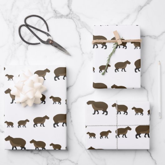 Capybara Wrapping Paper Sheets Geschenkpapier Set (Vorderseite)