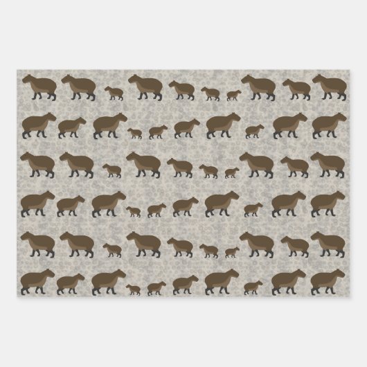 Capybara Wrapping Paper Sheets Geschenkpapier Set (Vorderseite)