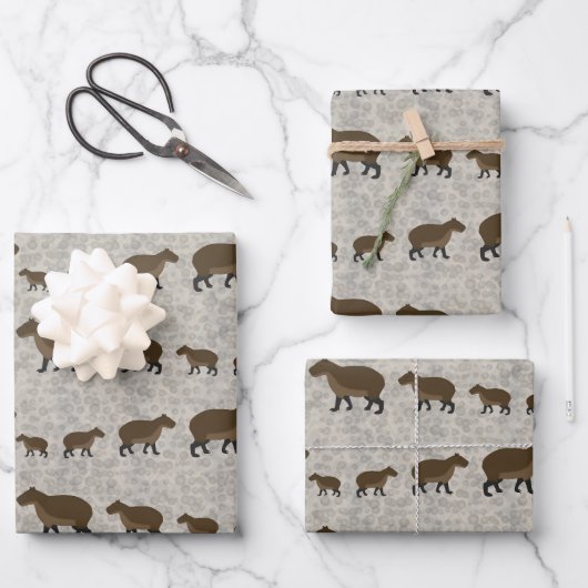 Capybara Wrapping Paper Sheets Geschenkpapier Set (Vorderseite)