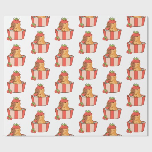 Capybara Wrapping Paper | Süße Tier Gift Wrap Geschenkpapier (Flach)