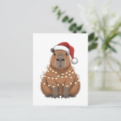 Capybara Xmas Matching Funny Santa Einladungspostkarte (Stehend Vorderseite)