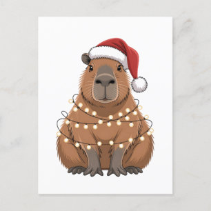 Capybara Xmas Matching Funny Santa Feiertagspostkarte