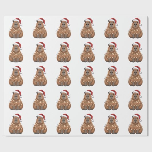 Capybara Xmas Matching Funny Santa Geschenkpapier (Flach)