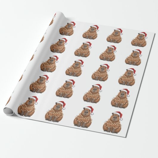 Capybara Xmas Matching Funny Santa Geschenkpapier (Ungerollt)