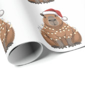 Capybara Xmas Matching Funny Santa Geschenkpapier (Rolleneckpunkt)