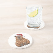 Capybara Xmas Matching Funny Santa Getränkeuntersetzer (Seite)