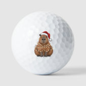 Capybara Xmas Matching Funny Santa Golfball (Vorderseite)