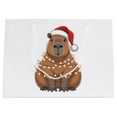 Capybara Xmas Matching Funny Santa Große Geschenktüte (Vorderseite)
