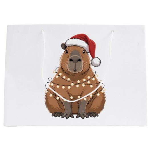 Capybara Xmas Matching Funny Santa Große Geschenktüte (Vorderseite)
