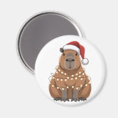 Capybara Xmas Matching Funny Santa Magnet (Vorderseite/Rückseite)