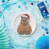 Capybara Xmas Matching Funny Santa Pappteller (Party)