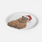Capybara Xmas Matching Funny Santa Pappteller (Schrägansicht)