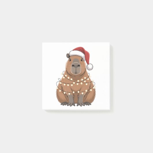 Capybara Xmas Matching Funny Santa Post-it Klebezettel (Vorderseite)