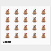 Capybara Xmas Matching Funny Santa Quadratischer Aufkleber (Blatt)