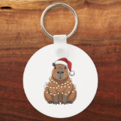 Capybara Xmas Matching Funny Santa Schlüsselanhänger (Vorderseite)