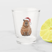 Capybara Xmas Matching Funny Santa Schnapsglas (Vorderseite)