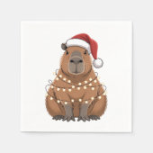 Capybara Xmas Matching Funny Santa Serviette (Vorderseite)