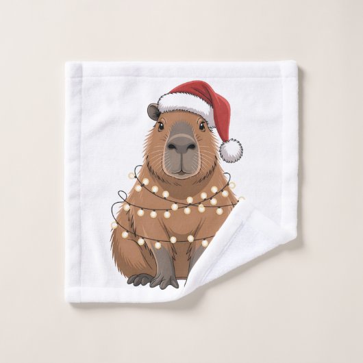 Capybara Xmas Matching Funny Santa Waschlappen (Waschlappen)
