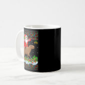 Capybara Xmas Pajamas Ugly Santa Riding Capybara C Kaffeetasse (Vorderseite Links)