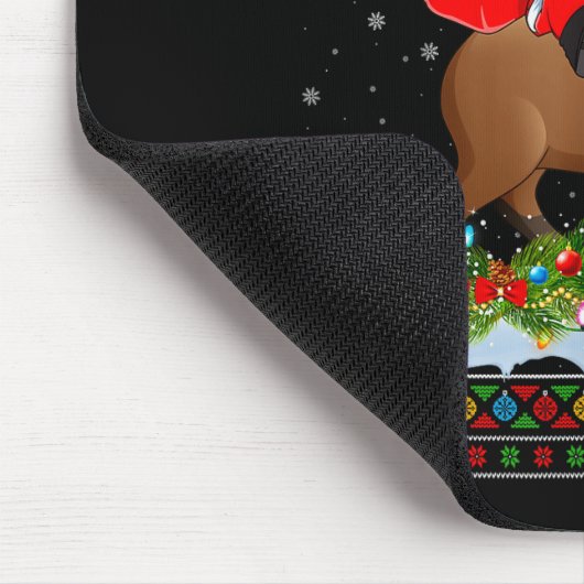 Capybara Xmas Pajamas Ugly Santa Riding Capybara C Mousepad (Ecke)