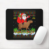 Capybara Xmas Pajamas Ugly Santa Riding Capybara C Mousepad (Mit Mouse)