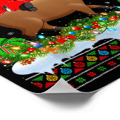 Capybara Xmas Pajamas Ugly Santa Riding Capybara C Poster (Ecke)