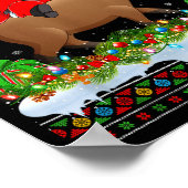 Capybara Xmas Pajamas Ugly Santa Riding Capybara C Poster (Ecke)