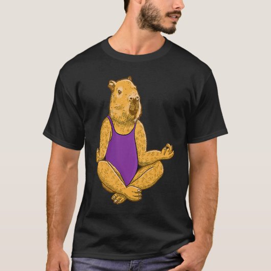 Capybara Yoga poses Meditation Workout exercises g T-Shirt (Vorderseite)