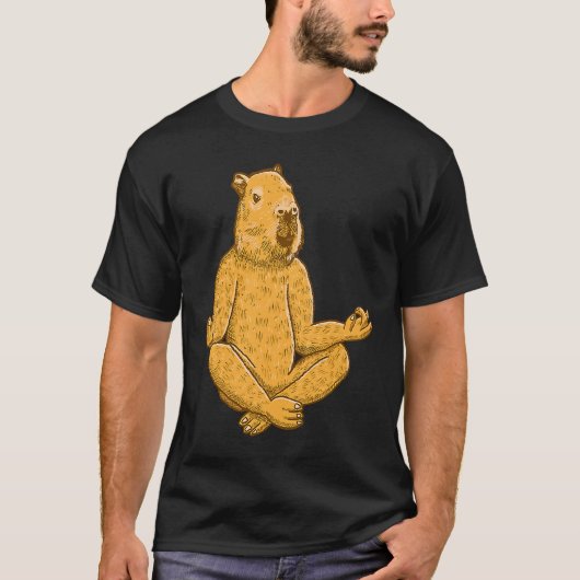 Capybara Yoga poses Workout Sport Meditation T-Shirt (Vorderseite)