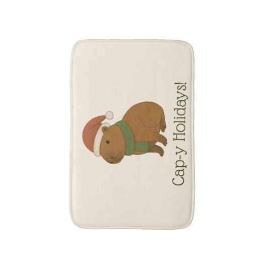 Capybara zu Weihnachten Badematte (Vorderseite Vertikal)