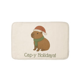 Capybara zu Weihnachten Badematte
