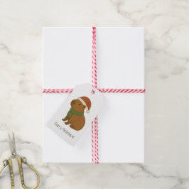 Capybara zu Weihnachten Geschenkanhänger