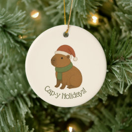 Capybara zu Weihnachten Keramik Ornament
