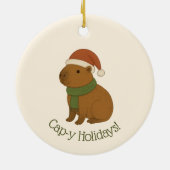 Capybara zu Weihnachten Keramik Ornament (Hinten)