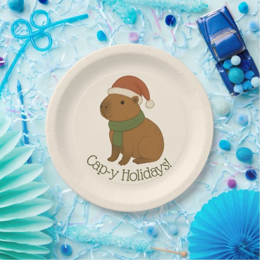 Capybara zu Weihnachten Pappteller (Party)