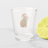 Capybara zu Weihnachten Schnapsglas (Rückseite)