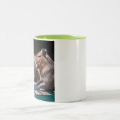 Capybaras Gambling Zweifarbige Tasse (Mittel)